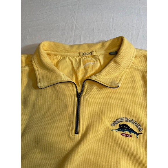 Men's XXL Tommy Bahama Yellow Reflex Pullover Sweatshirt - Picture 2 of 5